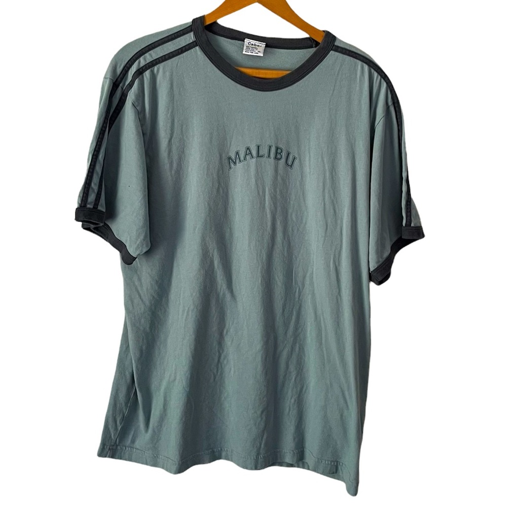 Cabo Made in U.S.A. Malibu Blue Ringer T-shirt Size XL